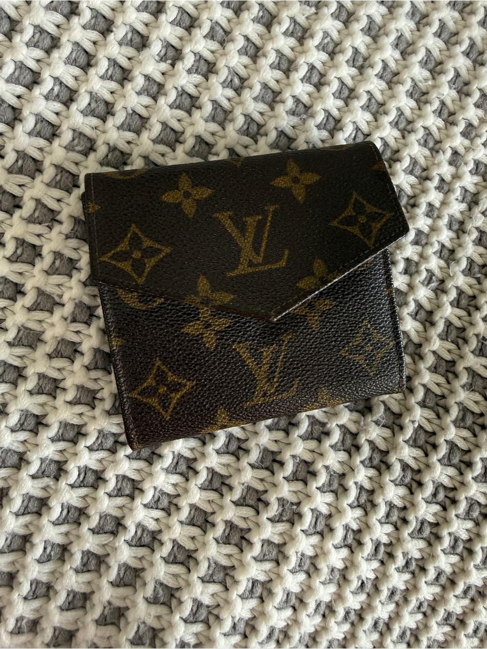 Louis Vuitton Monogram Canvas Envelope Card Holder - Dark Brown & Gold